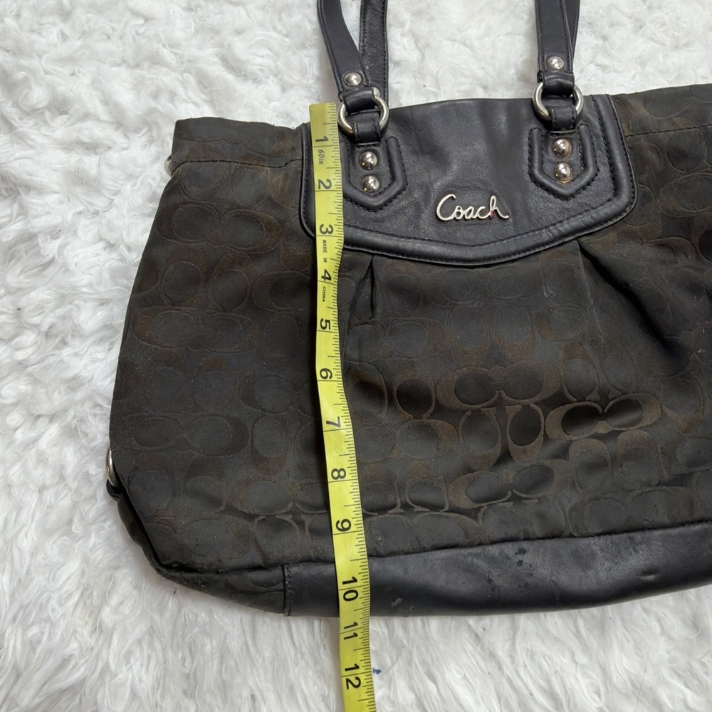 Vintage Y2K Coach Ashley Signature Shoulder Bag "Big C" Canvas Black Brown Purse - Picture 7 of 13